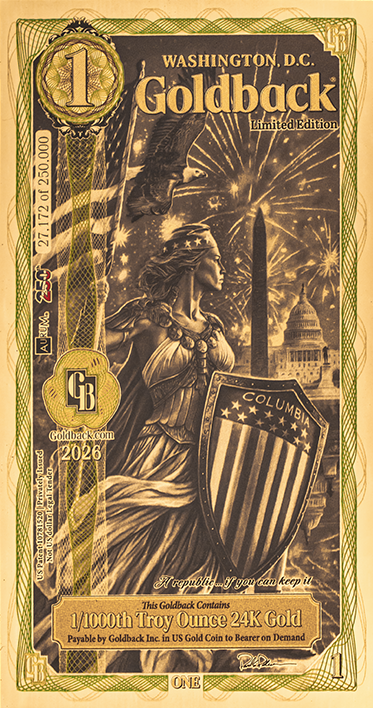 1 Goldback - Washington D.C (LIMITED EDITION)